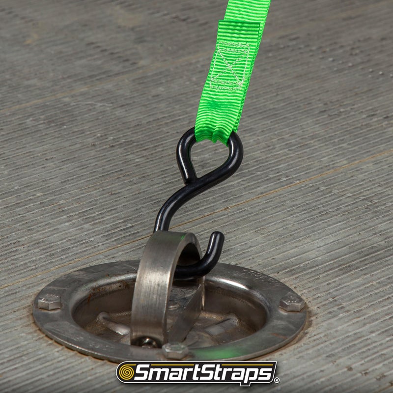 SmartStraps Ratchet Straps - 6ft GRN Padded Ratchet 2pk 1,500lb , green -SMAR138 - Image 4